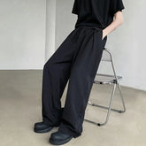 Hearujoy Summer Male Suit Pants Droop Solid Color Casual Straight Bottom Wide Leg Men's Loose Trousers Stylish 9C6434